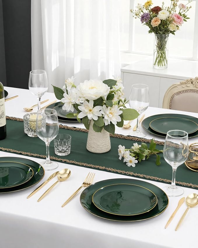 PULOTE 60PCS Green Plastic Plates - Image 4