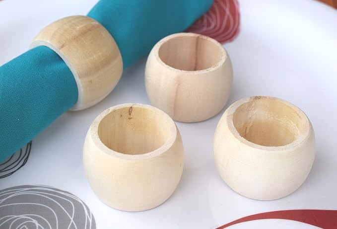 Lightnpro Wooden Napkin Ring, Napkin Rings Set of 12, Ring Napkin, Handmade - Image 7