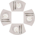 SHACOS Wedge Placemats for Small Round Table Set of 4 Woven Vinyl PVC Placemats by SHACOS