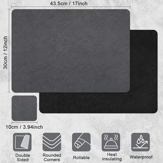 Vinyl Placemats Set of 6, Dual Sided Place Mats - Image 9