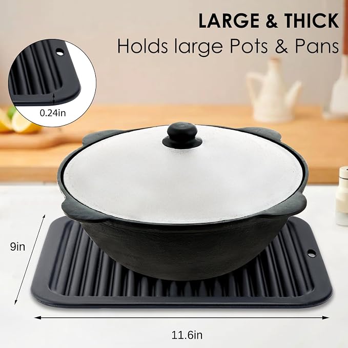 Silicone Trivets for Hot Pots and Pans, 3 Pack Heat Resistant Pot Holders for - Image 4