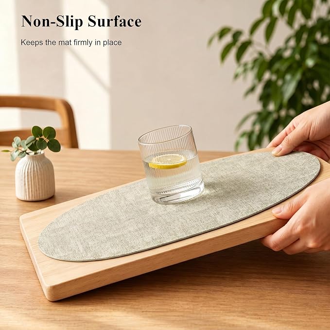 Placemats Set of 8-17" x 11.8" Waterproof & Heat Resistant Oval Place Mats - Image 4
