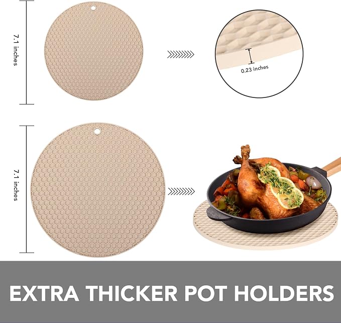 4 Pack Silicone Trivet for Hot Dishes | Heat Resistant Silicone Pot Holders for - Image 3