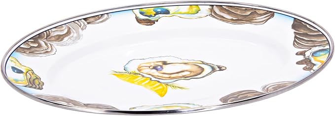 Golden Rabbit Enamelware Oval Platter, 12 x 16in, Oyster | 12 x 16in - Image 2