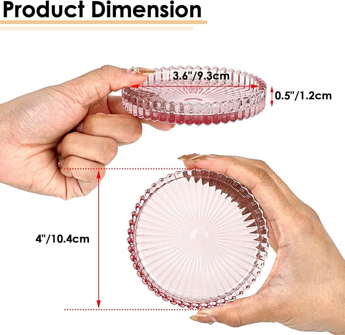 Modern Clear Coaster Set of 5- Glass Coasters - Image 3