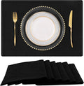 Faux Cotton Linen Placemats Set of 6, Cloth Washable Farmhouse Dining Table Mats by homing