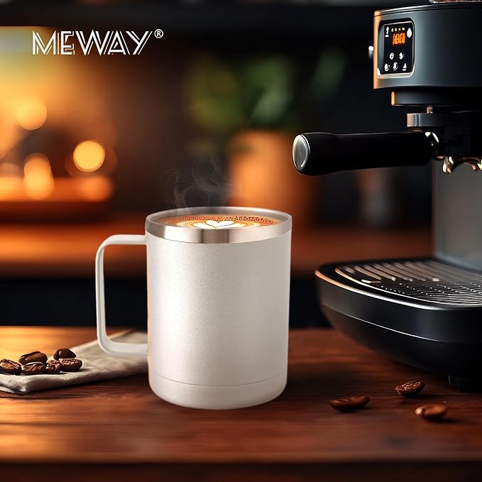MEWAY 12oz Coffee Mug With Handle 8 Pack Bulk, Stainless Steel Insulated Travel - Image 7