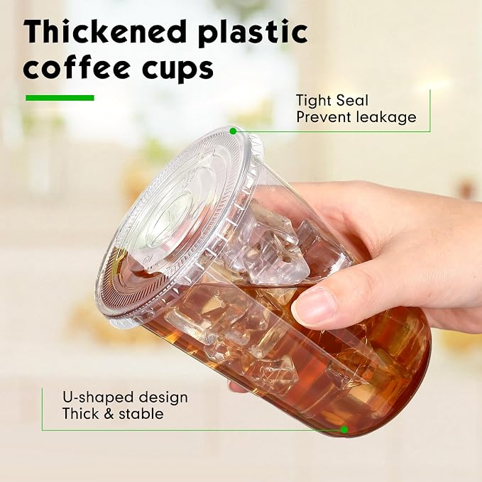 Ziliny 1000 Sets 16 oz Clear Plastic Cups - Image 4