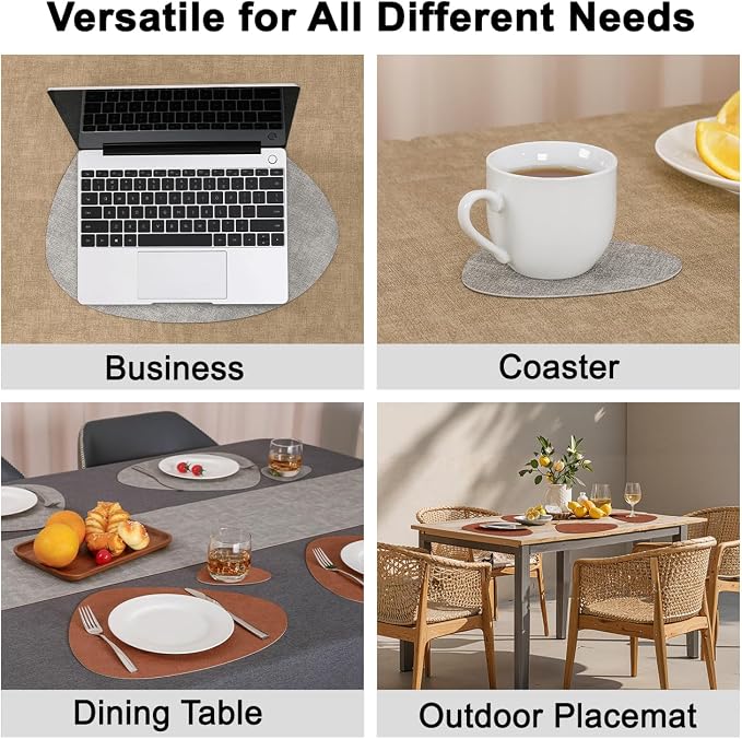 Faux Leather Placemats Set of 6, Dual Sided - Image 6