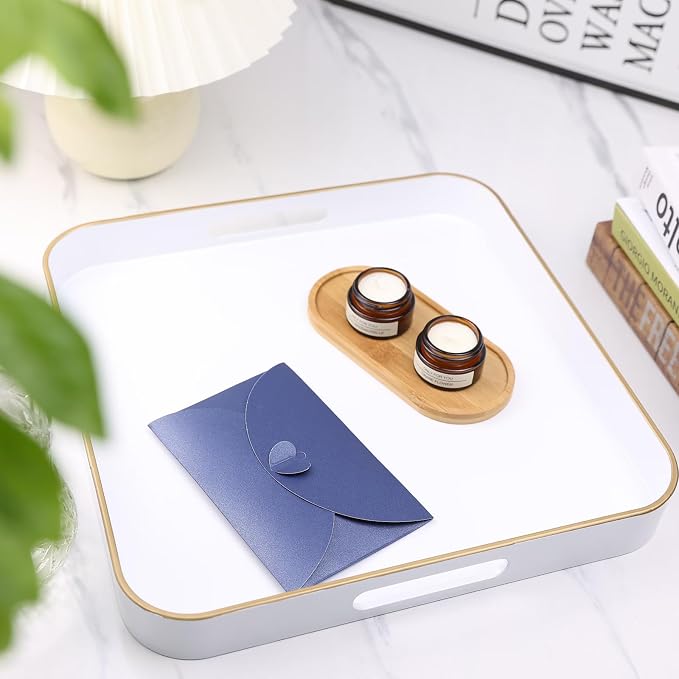 White Square Decorative Tray - Image 2