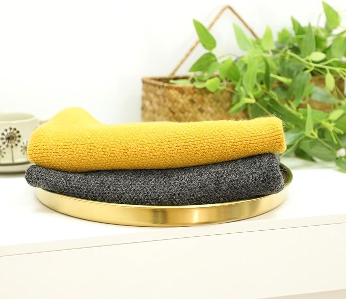 6 Pcs 12 Inch Gold Round Serving Tray, Stainless Steel Circle Decorative Vanity - Image 5