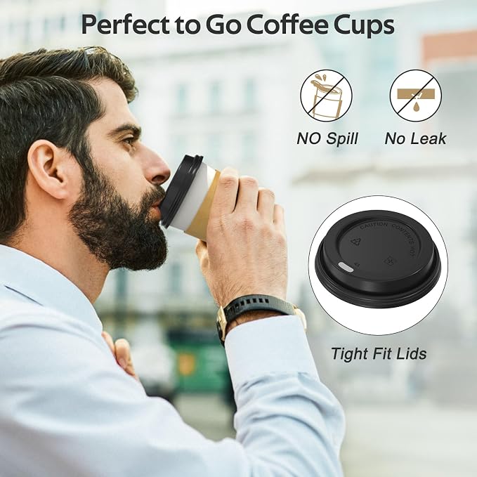 Dealusy 100 Pack 12 oz Disposable Coffee Cups - Image 4