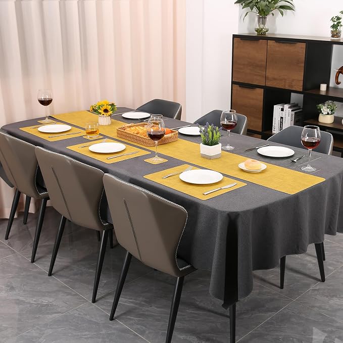 Table Runners 94 Inch Long, Dual-Sided Faux Leather Table Runner | Waterproof - Image 6