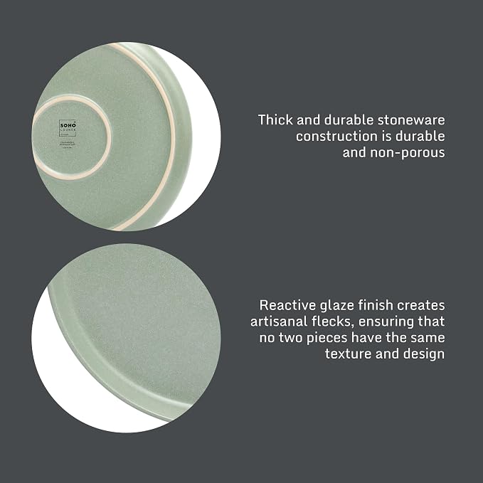 Gibson Elite Pasco 16 Piece Plates and Bowls Double Bowl Reactive Glaze Dishes - Image 4