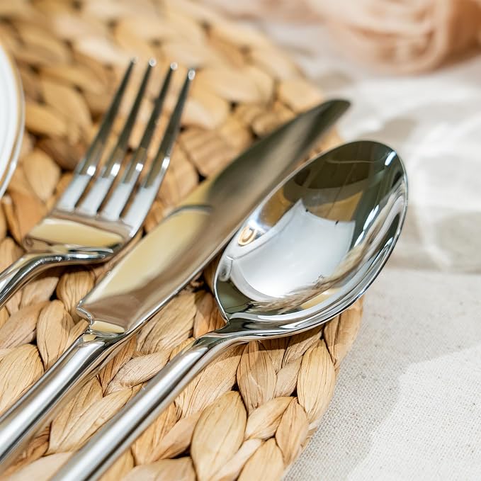 Alata Potter 40-Piece Forged Silverware Set Stainless Steel Flatware Set - Image 7