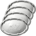 4 Pcs Large Silver Serving Trays, 15.7" x 11.8" Stainless Steel Oval Serving by Unknown