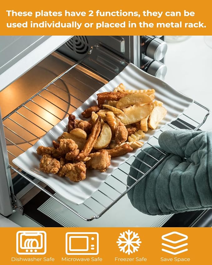 LAUCHUH 3 Tier Trays Stand, Porcelain Tiered Serving Trays Serving Stand | - Image 5