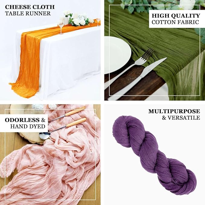 Efavormart 10ft Cream Gauze Table Runner - Image 4