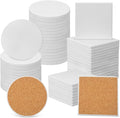 GNIEMCKIN 50 Pieces 4 Inch Round and Square Blank Ceramic Coasters, Unglazed by GNIEMCKIN
