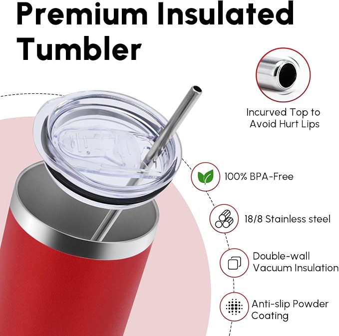 Volhoply 12 Pack Skinny Tumblers - Image 3