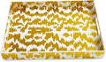 White & Gold Glitter Abstract Serving Tray by Umisriro