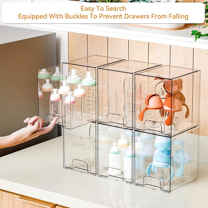7.6" H Baby Bottle Organizer for Cabinet, 4 Pack BPA FREE Bottle Storage - Image 5