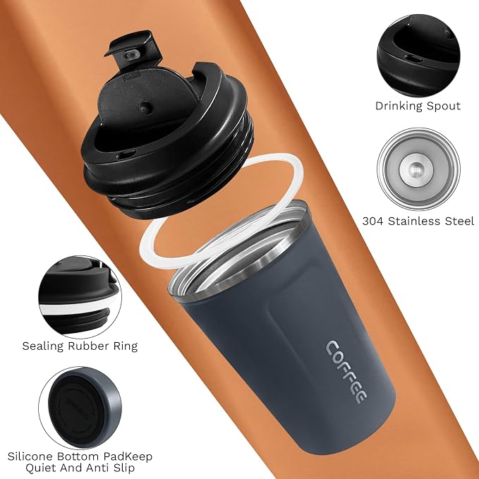 SPLMIFA Travel Coffee Mugs Leak-Proof, Reusable Coffee Cups - Image 3
