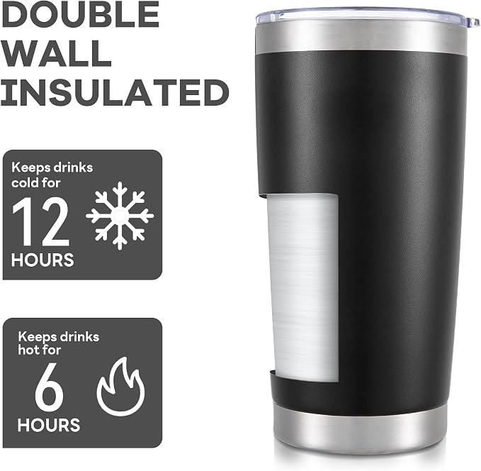 20 oz Tumbler with Lid Stainless Steel Insulated Tumblers Bulk Cups Mug | - Image 3