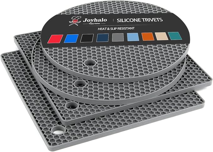 4 Pack Trivets for Hot Dishes | Hot Pads for Kitchen, Silicone Pot Holders for by Joyhalo
