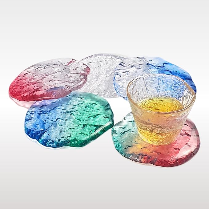 Lead-Free Crystal Glass Round Coasters, 11cm Thickened and Durable, Japanese - Image 6