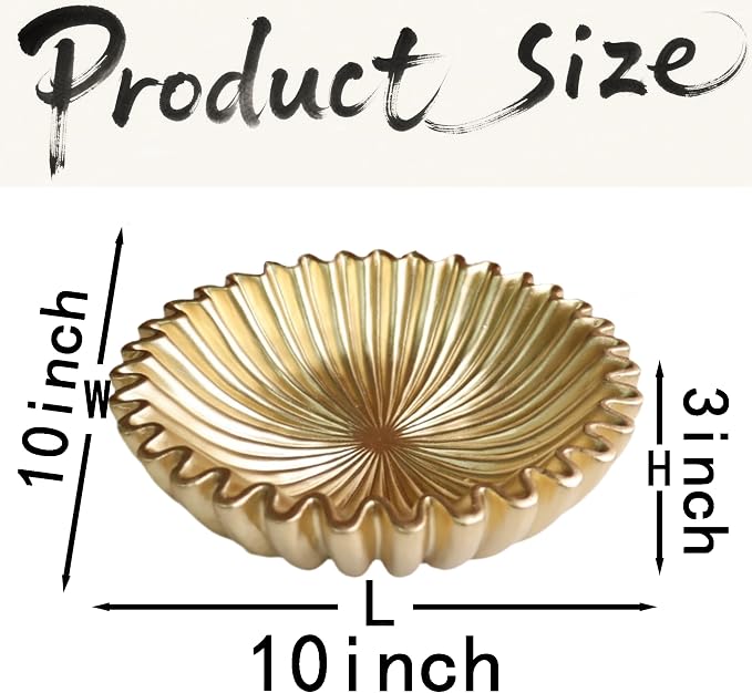 10" Large Decorative Bowl decor, Scalloped Bowls - Image 5