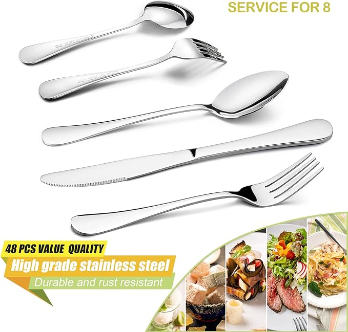 HaWare 48 Pieces Silverware Set - Image 3