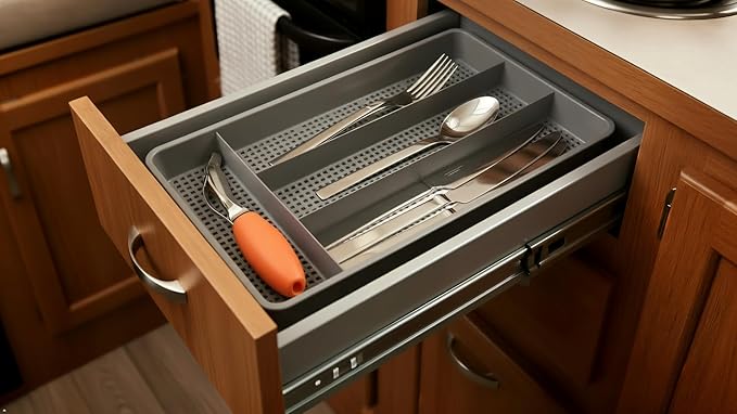 Dial Industries Small Utensil Silverware Kitchen Drawer Organizer, spoons and - Image 7