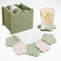 Felt Coasters for Drinks, Living Room, Sage & Beige, Heat-Resistant, Cleaning by Unknown