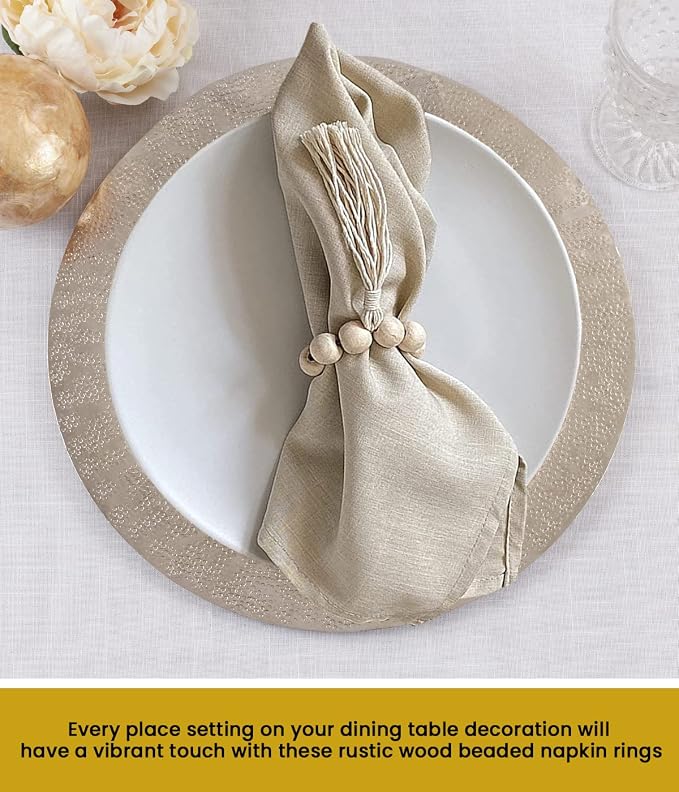 Handmade Napkin Ring with Wood Beads & Jute Twine - Image 5