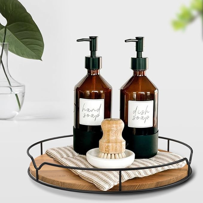Lazy Susan Turntable Organizer for Cabinet Pantry Kitchen Countertop Computer by AXTEE