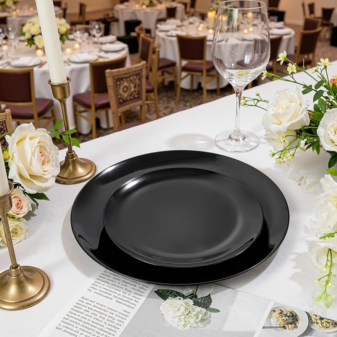 PULOTE 60 PCS Black Plastic Plates - Image 8