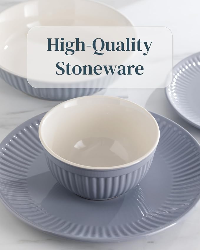 12 Piece Stoneware Dinnerware Set - Image 6