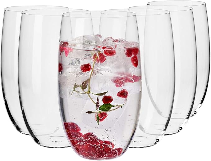 Krosno Water Juice Drinking Glasses, 17.2 oz, Blended Collection, Everyday by Krosno