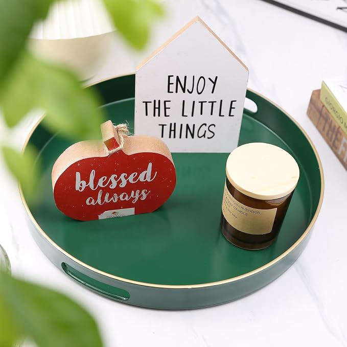 Green Round Decorative Tray - Image 2