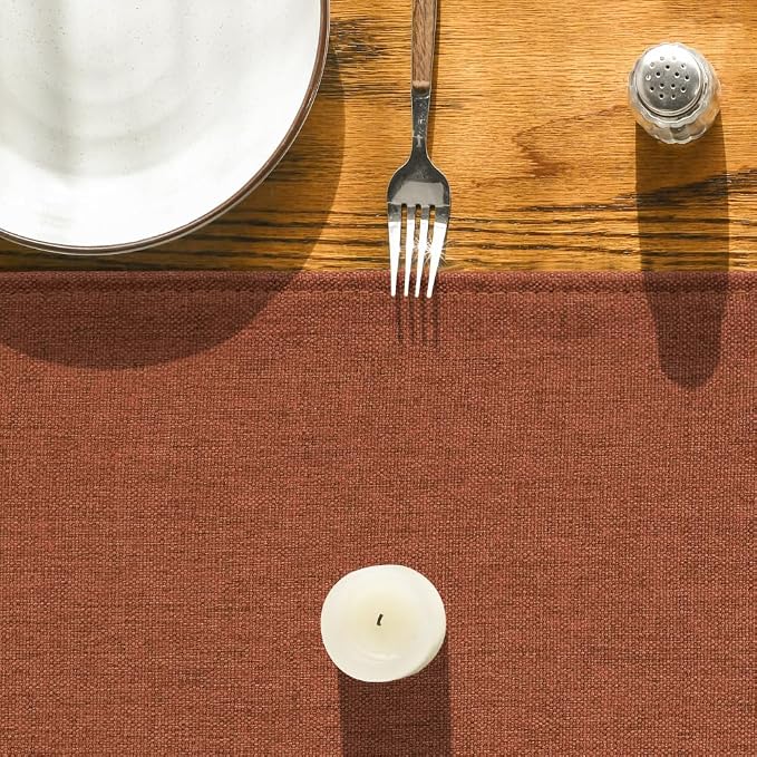 Artoid Mode Rusty Orange Table Runner, Seasonal Fall Thanksgiving Washable - Image 2