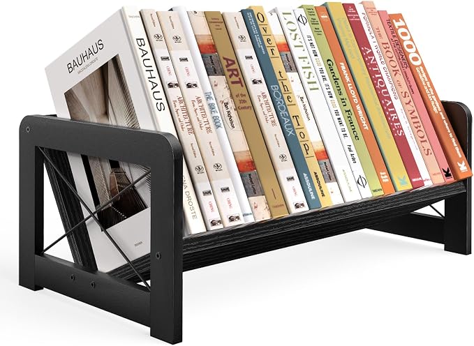 ELITEROO Desk Bookshelf, Small Book Shelf, Wooden Desktop Bookcase, Tilting by ELITEROO