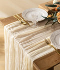 Vitalizart Cheesecloth Table Runner Ivory White 10ft Gauze Boho Rustic | 120 by Vitalizart