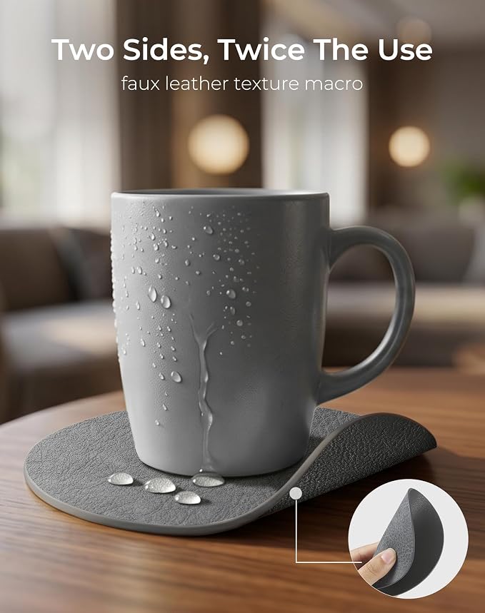 Leetaltree Reversible Leather Coasters Set of 12 - Image 2