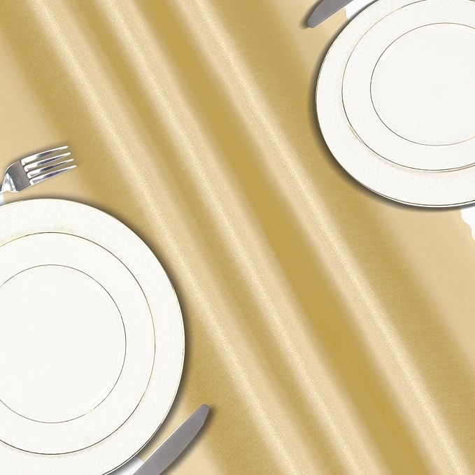VACVELT Gold Satin Table Runners, 12x72 Inch, 12 Pack, Scalloped Edge | Silky - Image 5