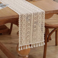 meioro Mesh Woven Table Runners, 10x86 Inch Boho Cotton Table Runner by meioro