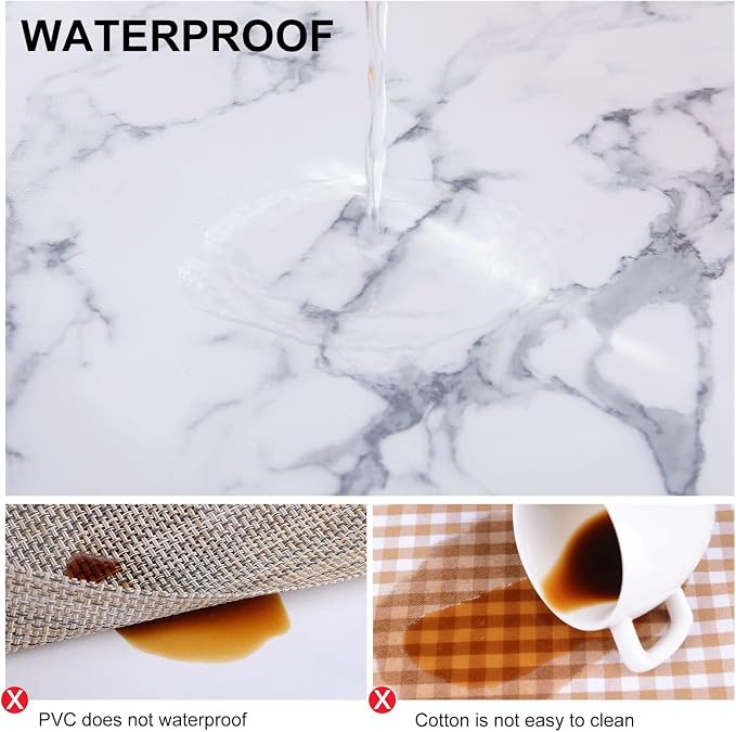 Faux Leather Heat Resistant Placemats 8 Packs, Waterproof Wipeable Dining PU - Image 4