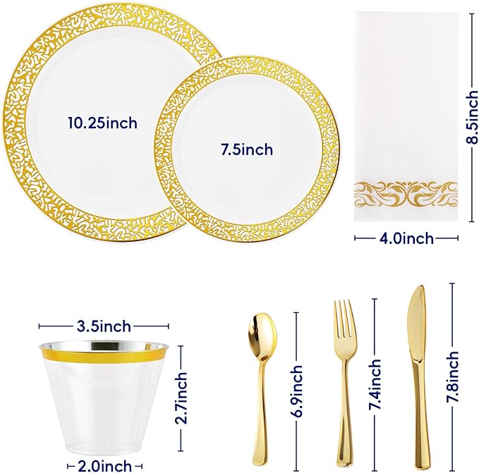 30 Guests Plastic Plates Set - Image 2