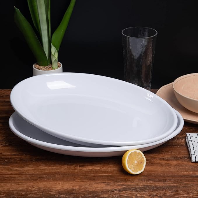 KOXIN-KARLU Melamine Large Serving Platter, 16-inch Oval Serving Plates - Image 5