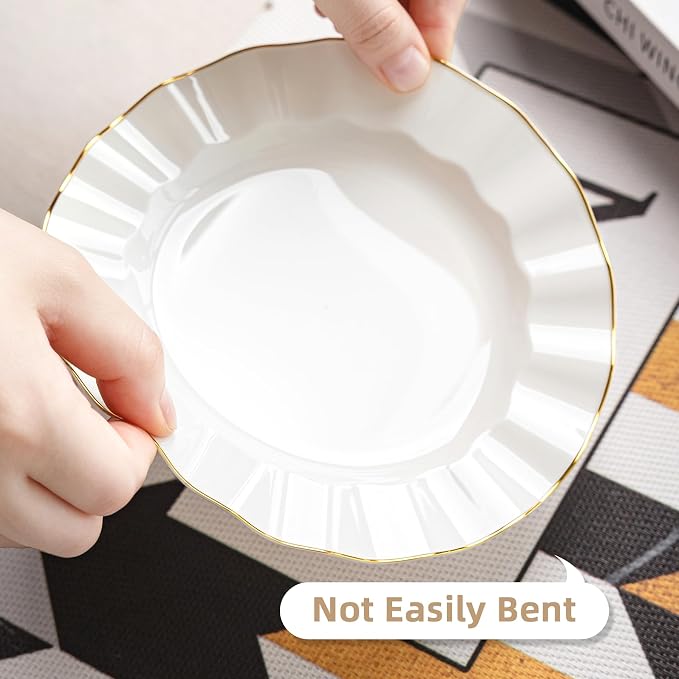 100PCS Ivory Plastic Plates 7 Inch, Wavy Plates - Image 3